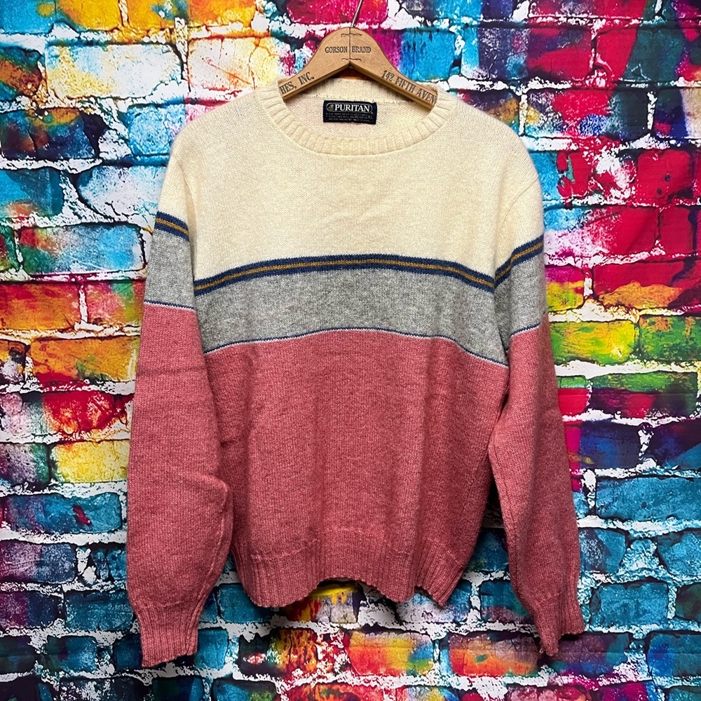 Vintage Grandpa Sweater Wool Blend XL